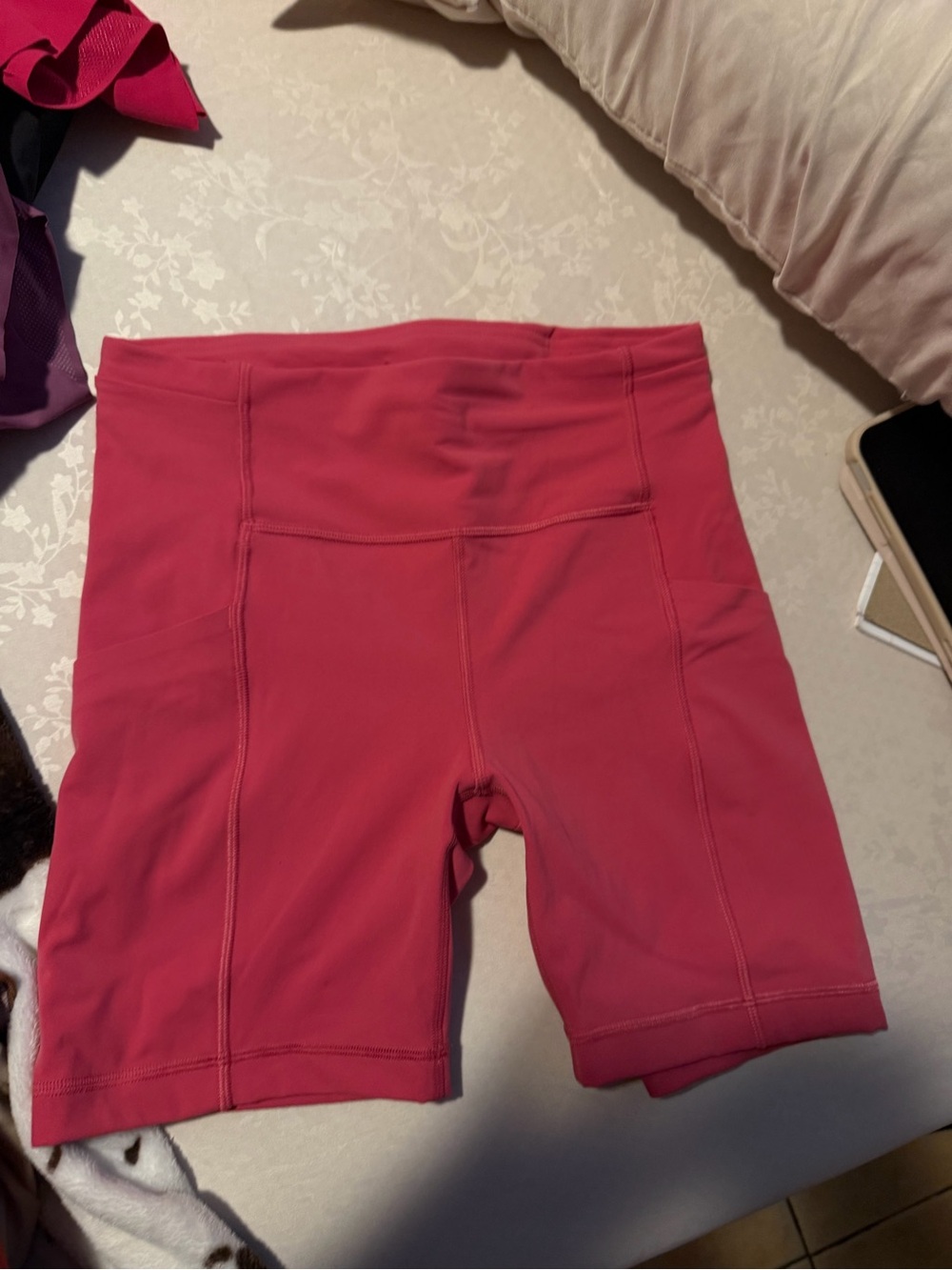 lululemon athletica Women's High-Rise Bike Shorts in Deep Pink Size 6